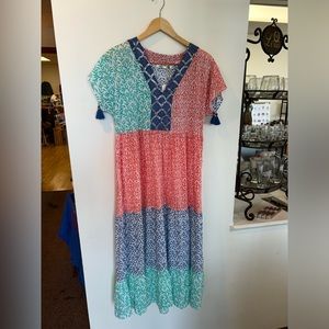 Bohemian tiered MIDI dress